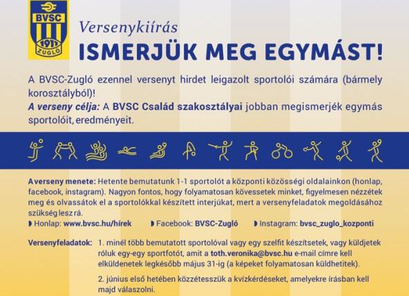 Versenykiírás BVSC-s sportolóknak!